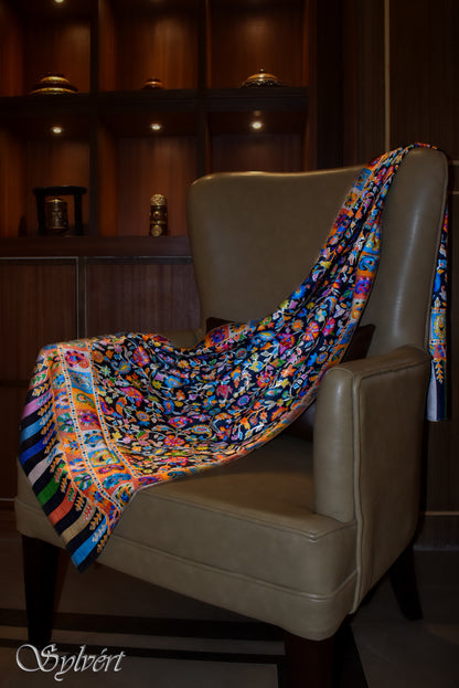 Sylvért, Cashmere, Rivanor, Rivaya, Kalamkari, 100% Natural, Organic Dye, Luxury, Heritage, Sustainable, slow fashion, quiet luxury. Sylvert. Embroidered, 