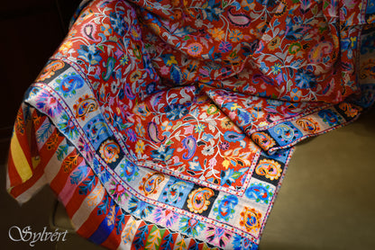 Sylvért, Cashmere, Rivanor, Rivaya, Kalamkari, 100% Natural, Organic Dye, Luxury, Heritage, Sustainable, slow fashion, quiet luxury. Sylvert. Embroidered, 