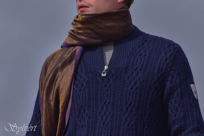 Sylvért, Blended Shawl, Silk,  Cashmere, Vissera, moonlight, zari, 100% Natural, organic Dye, Luxury, Heritage, Sustainable, slow fashion, quiet luxury. Sylvert.